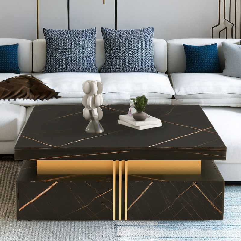 Mercer41 Roynesha Square Faux Marble Coffee Table Wayfair